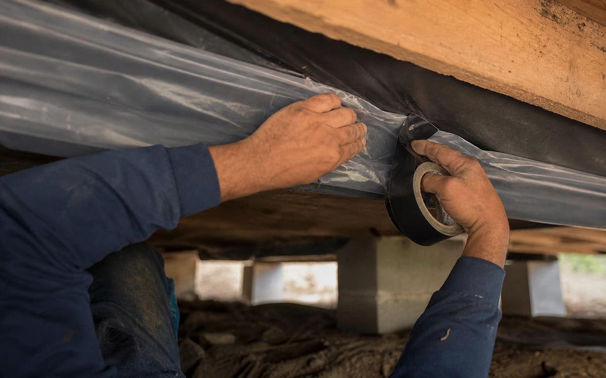 Mobile home vapor barrier repair contractor
